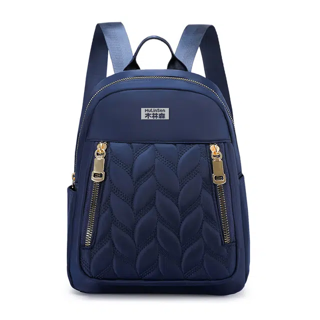 木林森 潮酷刺绣麦穗格子学生校园百搭 尼龙 双肩包 男女同款情侣款 黑色/蓝色/红色/紫色/卡其色