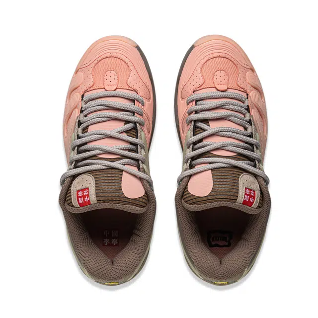 中国李宁 滑板系列 潮流运动 耐磨防滑 低帮 板鞋 男女同款 粉灰黄