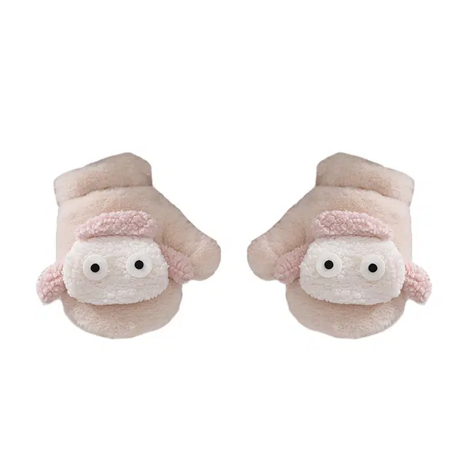 俞兆林 保暖可爱加厚加绒骑车包指双层 仿兔毛 绒线手套 男女同款情侣款