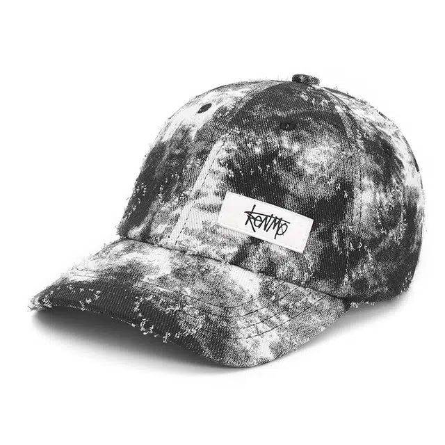 肯默 牛仔扎染 复古做旧 亲肤软顶 头围可调节 棉 鸭舌帽 男女同款情侣款