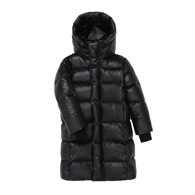 雅鹿羽绒服 时尚洋气加厚宽松防风保暖长袖 玄黑色 儿童款