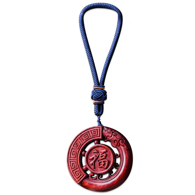 仙友  国潮大气简约生肖顺利福字牌幸福美满本命年小众设计挂件高级感#好运礼盒 紫檀属 把件 男女同款情侣款