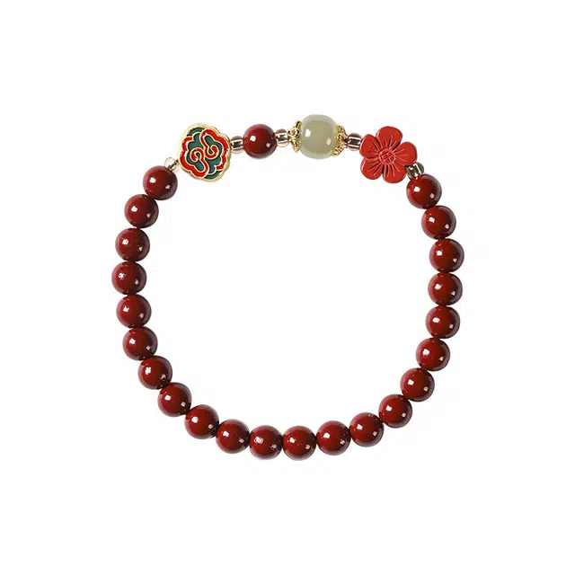 【心想事成】 琉堇 国潮本命年水逆退散气质文玩佛珠 古风时来运转鸿运当头串珠 新年送礼礼盒装#好运 朱砂 玉石手串 男女同款情侣款