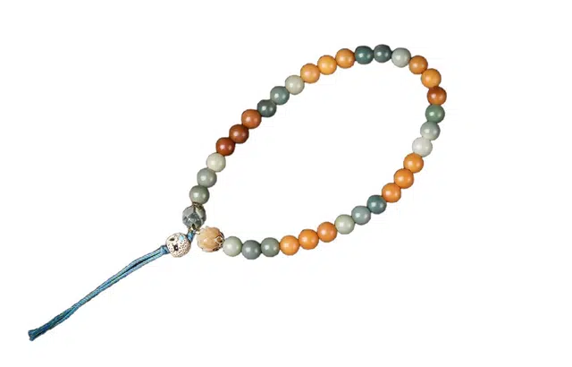 書卓 一花一世界 一叶 多宝 搭配星月阿呆 萌萌哒小可爱 #好运 白玉菩提 手串 男女同款情侣款