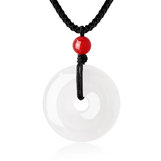 老凤祥 浪漫平安扣 新中式国风国潮经典大气百搭时尚通勤设计感高级感 玉髓 项链 女款