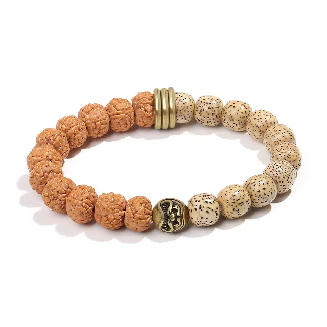 普陀山文创 新中式国风复古纳福转运珠单圈佛珠串 生日送礼好运礼转运礼盒 星月菩提 手串 男女同款情侣款