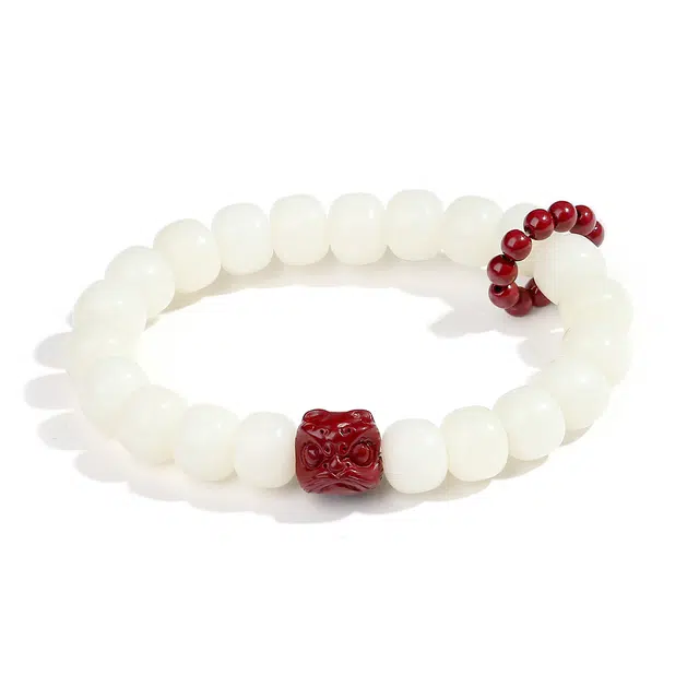 【普陀山官方已过香】 普陀山文创 新中式招财纳福祥瑞貔貅 小众设计文玩转运珠 生日送礼好运礼 白玉菩提 手串 男女同款情侣款