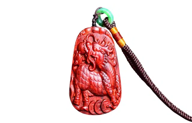 檀欣 新中式国风 小叶火麒麟檀香木质五行缺火补火 小叶平安饰品挂件#好运 招财纳福 紫檀属 吊坠 男女同款情侣款