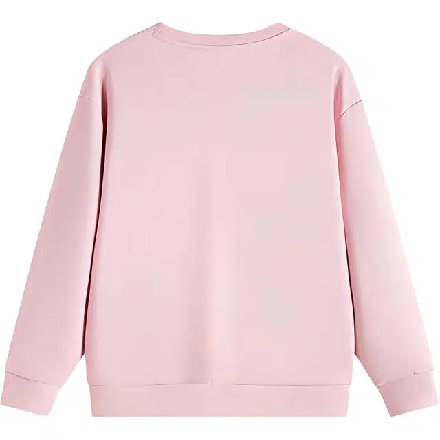 安踏儿童卫衣 卡通动漫字母圆领舒适透气百搭加绒 刚柔粉 青少年