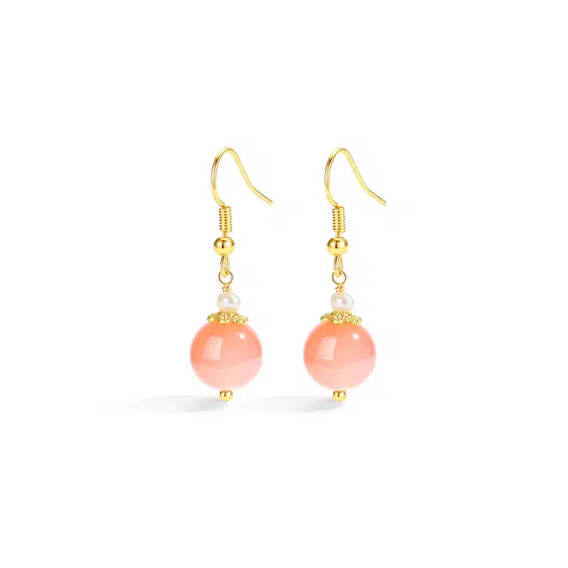 普陀山文创 气质复古典雅国风 平安喜乐高级感纳福耳饰 生日送礼好运礼转运礼盒 玛瑙 耳环 女款