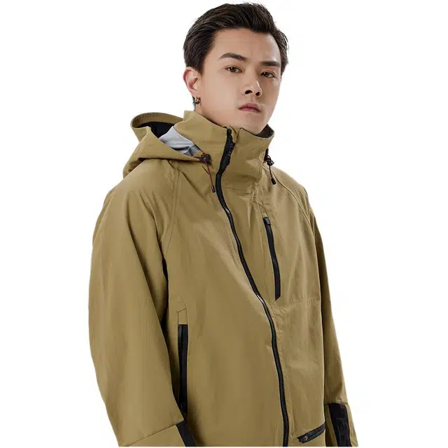 雅鹿  连帽宽松纯色外套  秋冬 防水防风冲锋衣 男女同款