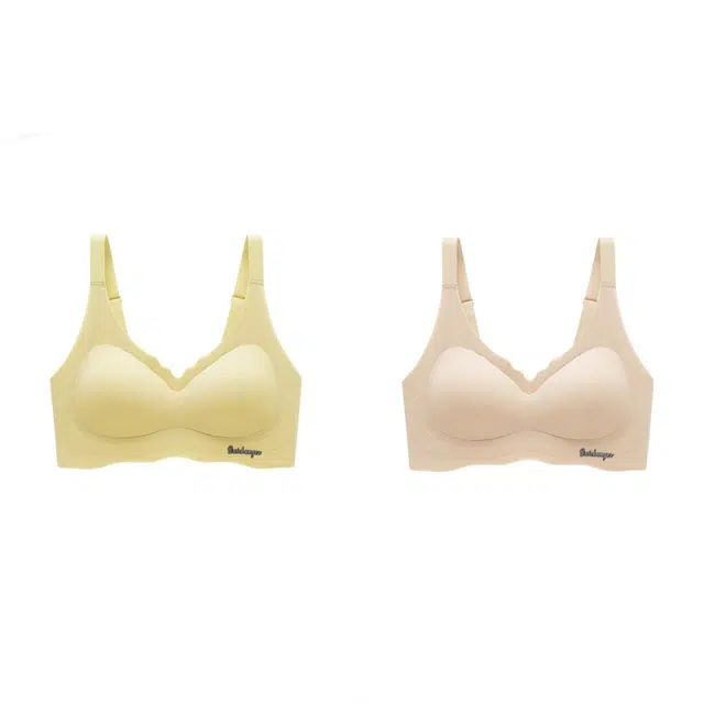 新世家族 无痕运动薄款大胸显小无钢圈聚拢收副乳防下垂美背文胸 女款 组合装