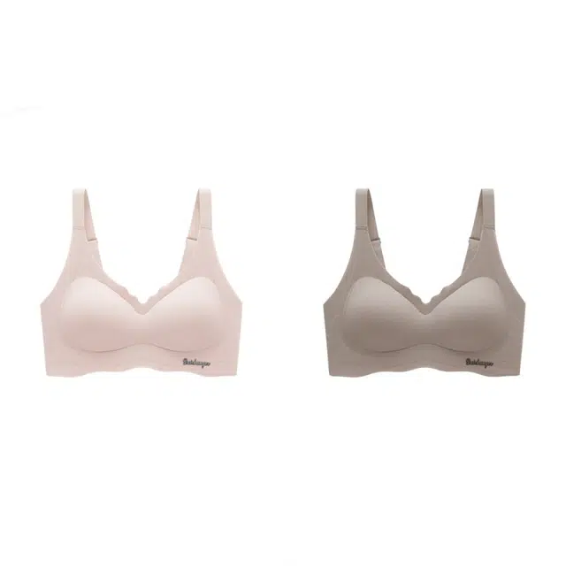 新世家族 无痕运动内衣薄款大胸显小无钢圈聚拢收副乳防下垂美背简约文胸 女款 组合装