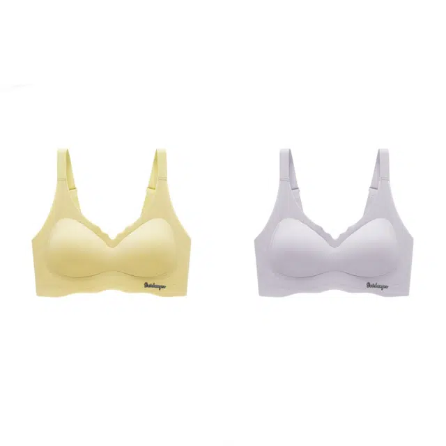 新世家族 无痕运动薄款大胸显小无钢圈聚拢收副乳防下垂美背文胸 女款 组合装