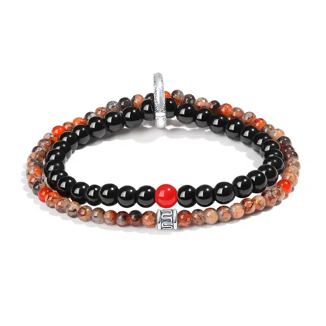 【普陀山官方】 普陀山文创 新中式如鱼得水学业顺利事业顺利 转运盘玩佛珠 送礼礼盒送礼 黑曜石 手串 男女同款情侣款