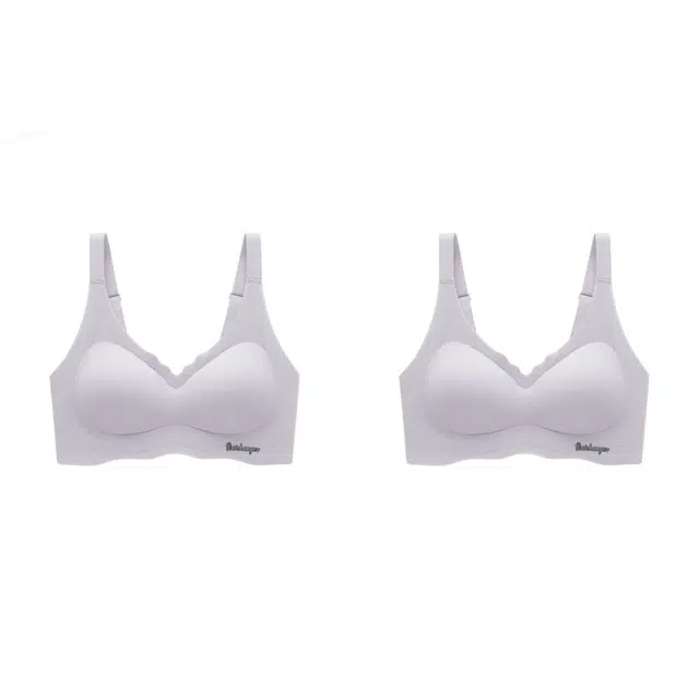新世家族 无痕运动内衣薄款大胸显小无钢圈聚拢收副乳防下垂美背简约文胸 女款 组合装