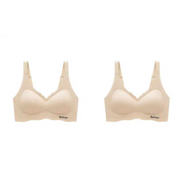 新世家族 无痕运动内衣薄款大胸显小无钢圈聚拢收副乳防下垂美背简约文胸 女款 组合装