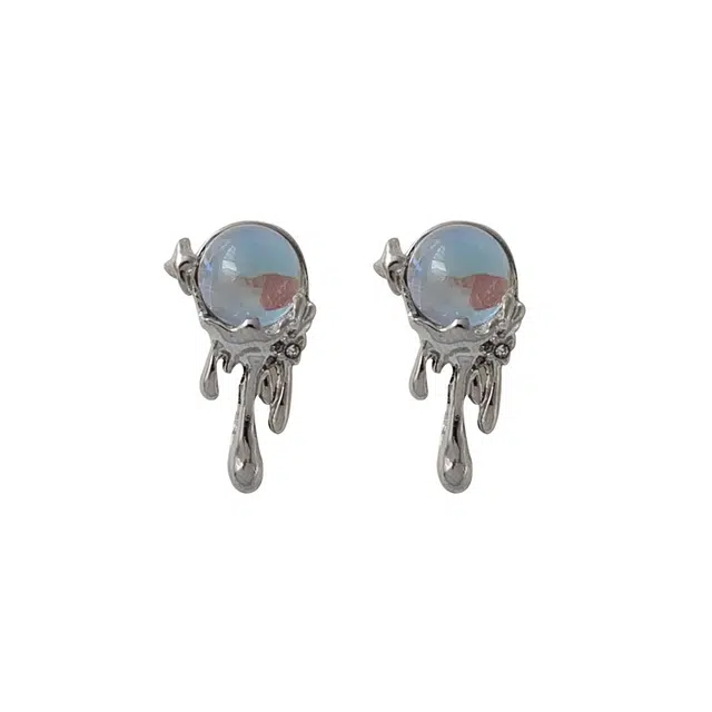 前方大荒野 不规则熔岩欧美风轻奢高级感简约小众设计冷淡风唯美时尚百搭个性创意 合金 耳环 女款