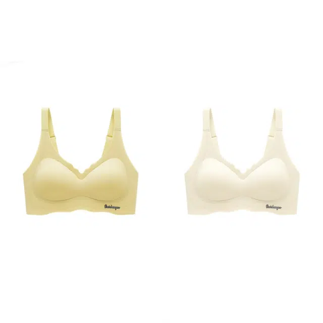 新世家族 无痕运动薄款大胸显小无钢圈聚拢收副乳防下垂美背文胸 女款 组合装