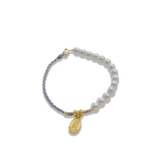 大唐国鼎 招财时尚简约轻奢小众设计森系高级感优雅甜美 好运 贝珠 手链 女款