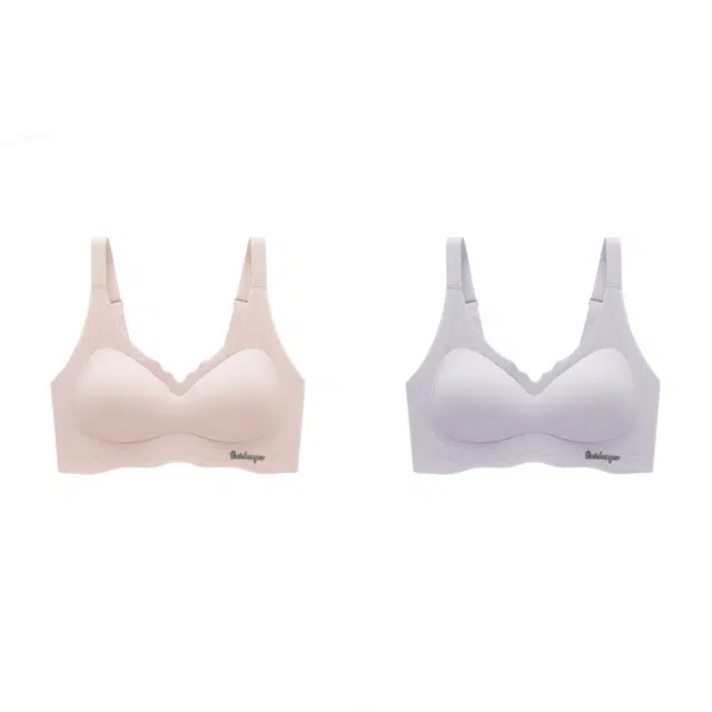 新世家族 无痕运动内衣薄款大胸显小无钢圈聚拢收副乳防下垂美背简约文胸 女款 组合装