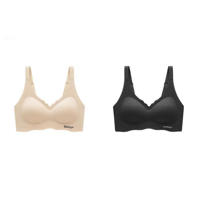 新世家族 无痕运动内衣薄款大胸显小无钢圈聚拢收副乳防下垂美背简约文胸 女款 组合装