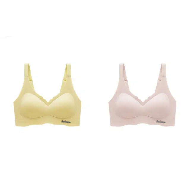 新世家族 无痕运动内衣薄款大胸显小无钢圈聚拢收副乳防下垂美背简约文胸 女款 组合装