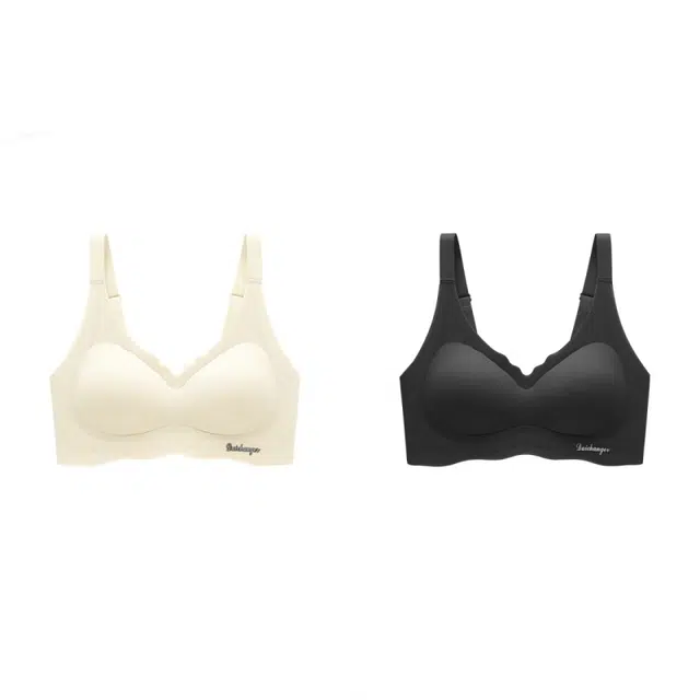 新世家族 无痕运动内衣薄款大胸显小无钢圈聚拢收副乳防下垂美背简约文胸 女款 组合装