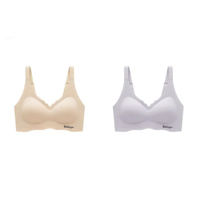 新世家族 无痕运动内衣女夏季薄款大胸显小无钢圈聚拢收副乳防下垂美背文胸 女款 组合装