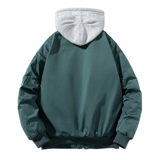 玉儿恋 加厚棒球服字母刺绣外套宽松飞行员夹克棉服 男款