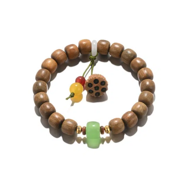 【无限好运】 琉堇 前程似锦新中式好运莲蓬转运珠手饰古风招财纳福考试考研上岸文玩佛珠 圣诞新年送礼#好运 绿檀 手串 男女同款情侣款