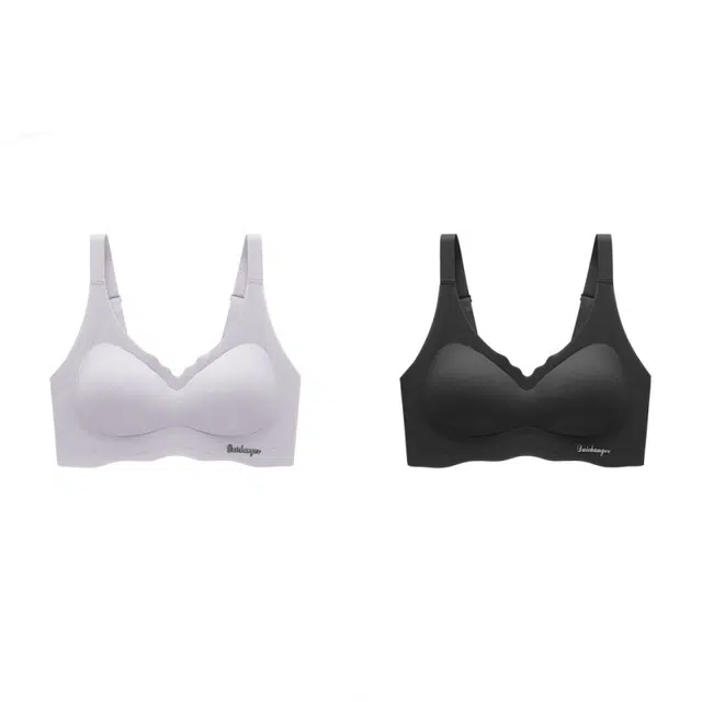 新世家族 无痕运动内衣女夏季薄款大胸显小无钢圈聚拢收副乳防下垂美背文胸 女款 组合装