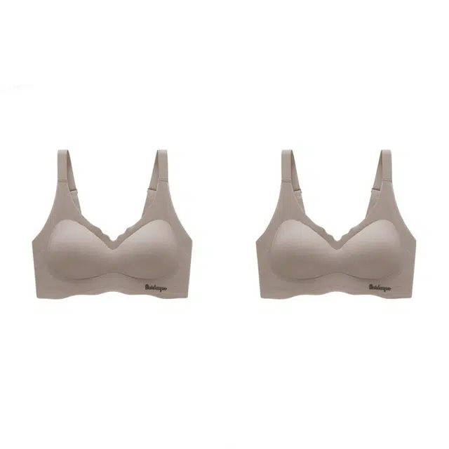 新世家族 无痕运动内衣女夏季薄款大胸显小无钢圈聚拢收副乳防下垂美背文胸 女款 组合装