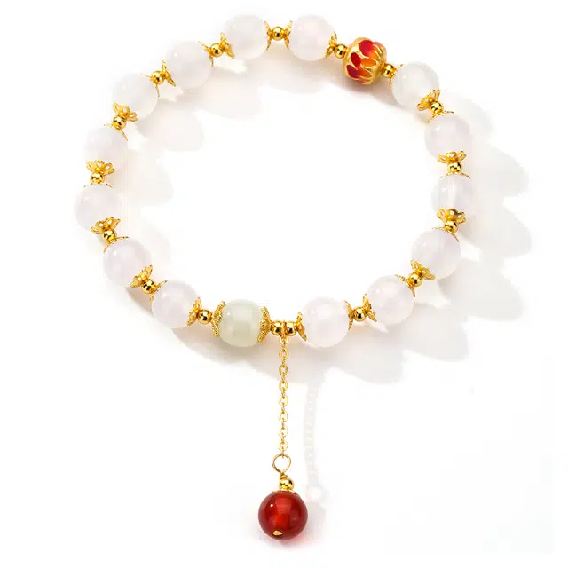 老凤祥 流苏好运 好事发生 新中式国风森系甜美轻奢气质百搭小众设计#好运 玉髓 手串 女款