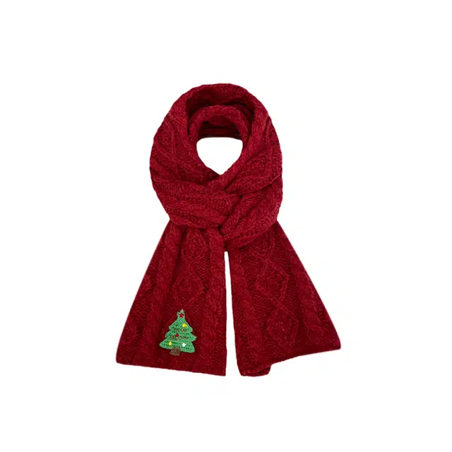 俞兆林  日系秋冬保暖圣诞季加厚保暖小众时尚百搭 绒线围巾  男女同款情侣款