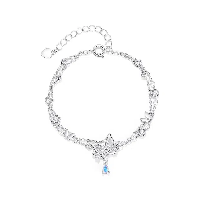 银千惠 在逃公主双层叠戴招财蝴蝶 合金 手链 女款