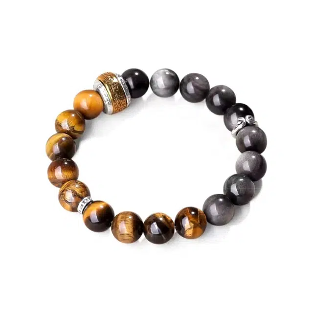 京华录 国潮新中式小众设计感个性时尚 简约精致高级感炫酷轻奢 平步青云蒸蒸日上#好运 黑曜石 手串 男女同款情侣款