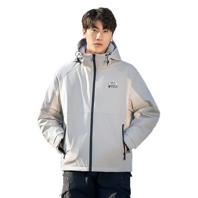 雅鹿 户外加厚防风连帽休闲宽松舒适保暖羽绒服 男女同款