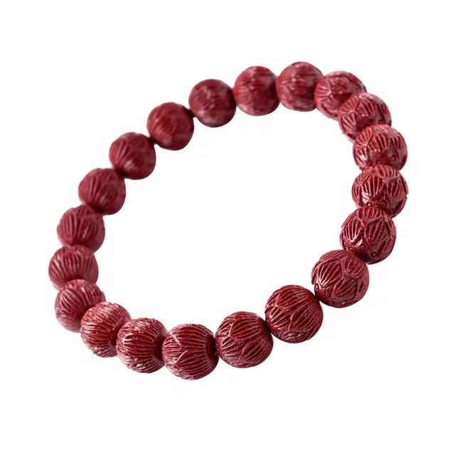 【好运莲莲】 灵菲 高含量 莲花 新中式国风招财纳福转运 新年 再造辰砂朱砂 手串 男女同款情侣款