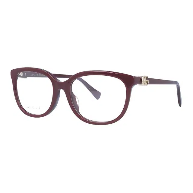 GUCCI Cat Eye Optical Frames Red Brown Transparent