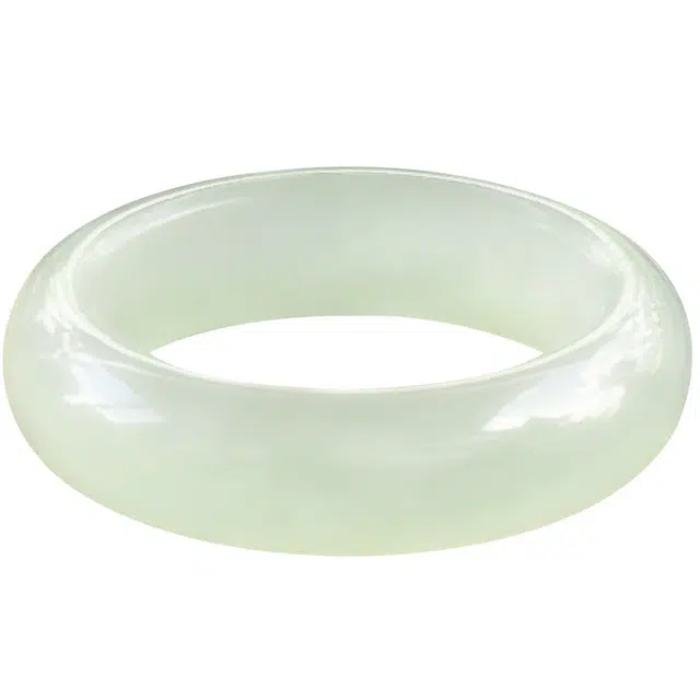 周纪福 《知秋》好运高透冰晴水新中式 和田玉戒指 青白玉 女款