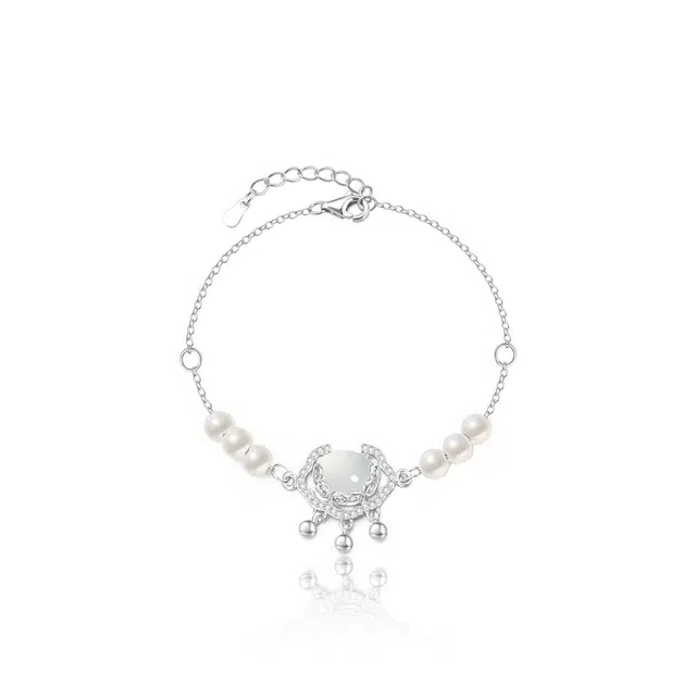 克兰茜 平安喜乐一帆风顺 新中式国风平安锁转运珠精致简约高级感手饰 日常百搭温柔气质女友三秒心动 节日生日送礼好运 铜 手链 女款