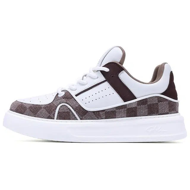 沙驰 复古时尚潮流 防滑减震耐磨透气增高 低帮 板鞋 男款 咖啡色