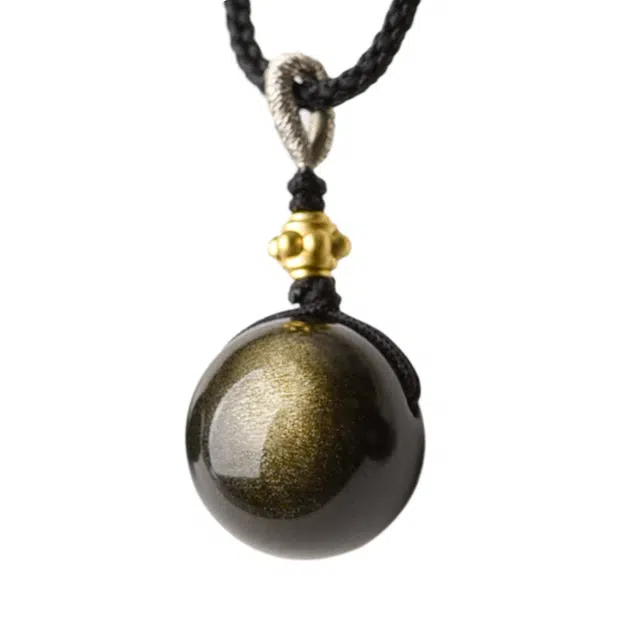 灵菲 黑色国潮 新中式简约轻奢高级感 黑曜石 玉石吊坠 男女同款情侣款