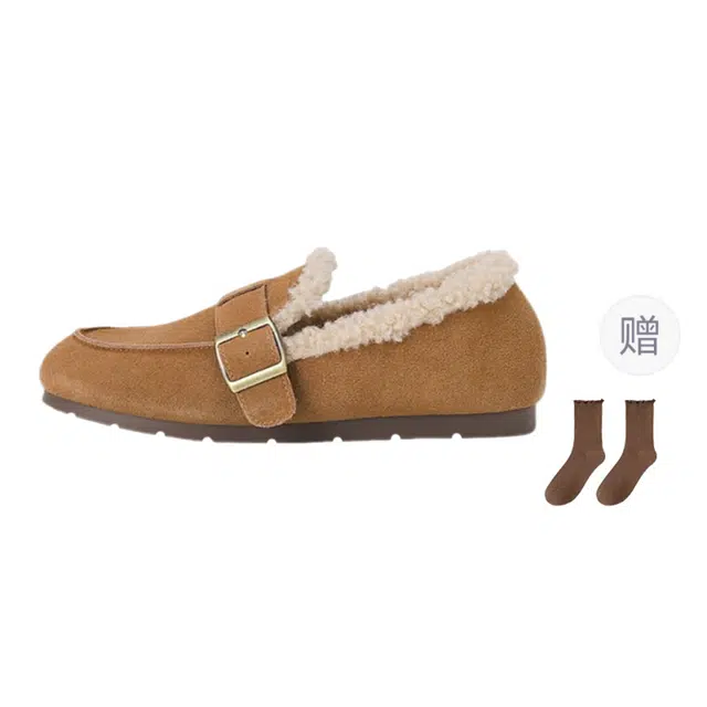 小鹿米利 舒适加绒 防滑耐磨保暖 低帮 生活休闲鞋 女款