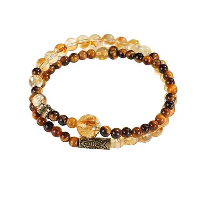 九隆古 好运锦鲤 考试考研上岸 蝴蝶国潮双圈文玩盘玩串珠 艺复古民族风手饰 #好运 水晶 手串 男女同款情侣款