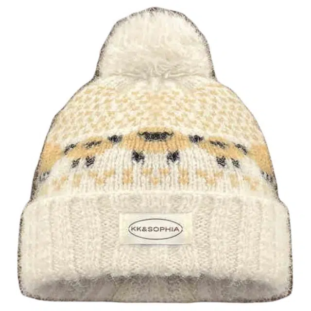 木林森 氛围感复古提花护耳保暖秋冬季套头休闲简约百搭 绒线 绒线帽 男女同款情侣款