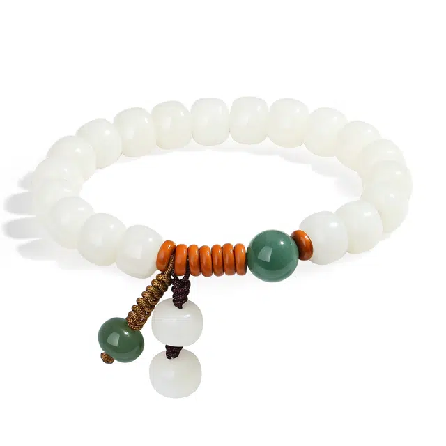 【普陀山官方已过香】 普陀山文创 新中式文玩盘玩单圈纳福佛珠转运 生日送礼好运礼转运礼盒 白玉菩提 手串 男女同款情侣款