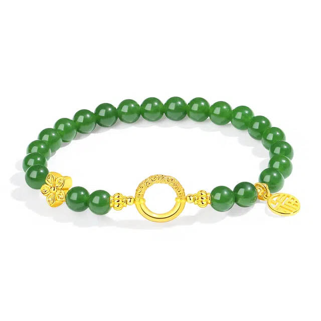 【普陀山官方已过香】 普陀山文创 招财纳福新中式平安扣国风设计感转运紫金砂串珠 生日送礼好运礼 朱砂 手串 女款