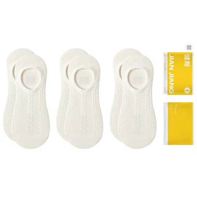 健将 网眼透气防滑不掉跟防臭船袜 女款 组合装